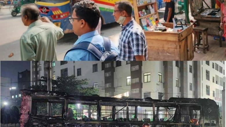 মিরপুরে ও আশুলিয়ায় দুটি পৃথক বাসে আগুন আহত ১ জন